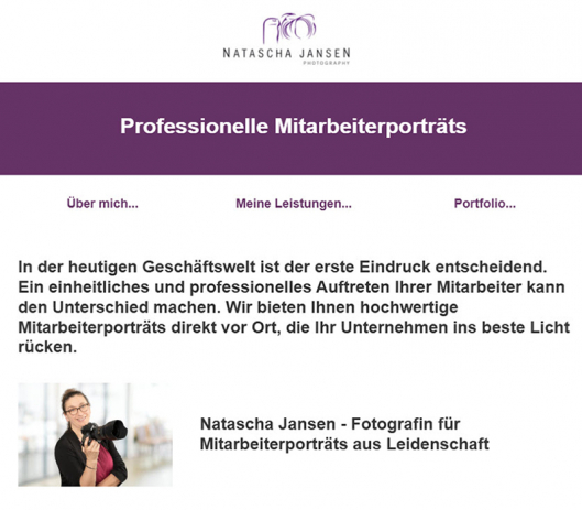 Mitarbeiterportrait Natascha Jansen PHOTOGRAPHY